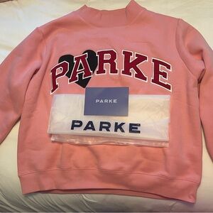 PARKE Pink Sweatshirt with Heart Design
